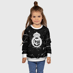 Свитшот детский Ювентус краски штрихи, цвет: 3D-белый — фото 2