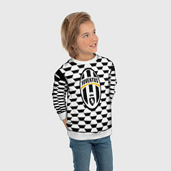 Свитшот детский Juventus геометрия черно белая, цвет: 3D-белый — фото 2