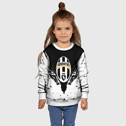 Свитшот детский Ювентус краски всплеск текстура, цвет: 3D-белый — фото 2