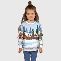 Свитшот детский Новогодник дворик, цвет: 3D-белый — фото 2