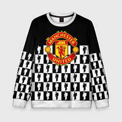 Свитшот детский Манчестер Юнайтед люди паттерн, цвет: 3D-белый
