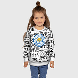 Свитшот детский Лестер сити цифры символы, цвет: 3D-белый — фото 2