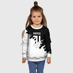 Свитшот детский Ювентус огонь текстура, цвет: 3D-белый — фото 2