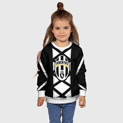 Свитшот детский Ювентус геометрия полосы линии, цвет: 3D-белый — фото 2