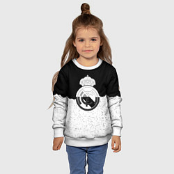 Свитшот детский Реал Мадрид лого ночь текстура, цвет: 3D-белый — фото 2