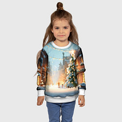 Свитшот детский Новогодняя елочка, цвет: 3D-белый — фото 2