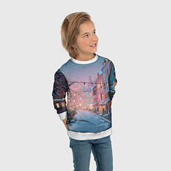 Свитшот детский Новогодняя улица, цвет: 3D-белый — фото 2