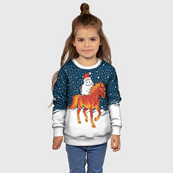 Свитшот детский Кот Бендер и огненный конь - 2026, цвет: 3D-белый — фото 2