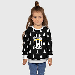 Свитшот детский Ювентус ёлочки паттерн, цвет: 3D-белый — фото 2
