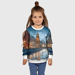 Свитшот детский Санкт-Петербург зимний город, цвет: 3D-белый — фото 2
