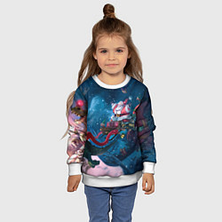 Свитшот детский Санта с динозавром, цвет: 3D-белый — фото 2