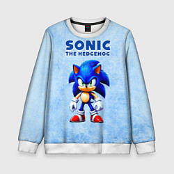 Свитшот детский Соник - синий ёж, цвет: 3D-белый