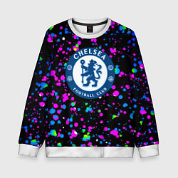 Свитшот детский Челси неоновые краски, цвет: 3D-белый