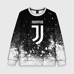 Свитшот детский Ювентус всплеск белых красок, цвет: 3D-белый