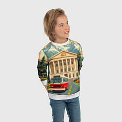 Свитшот детский Классика у подножия гор, цвет: 3D-белый — фото 2