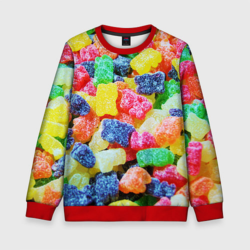 Детский свитшот Мармеладные мишки / 3D-Красный – фото 1