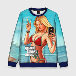 Свитшот детский GTA 5: Selfie Girl, цвет: 3D-синий