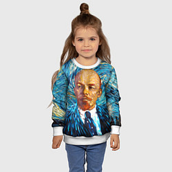Свитшот детский Ленин Ван Гога, цвет: 3D-белый — фото 2