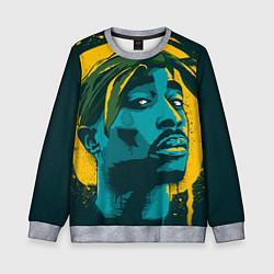 Свитшот детский 2Pac Shakur, цвет: 3D-меланж