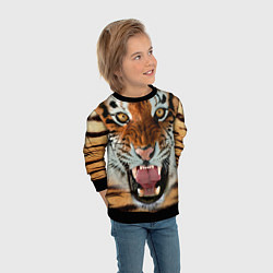Свитшот детский Взгляд тигра, цвет: 3D-черный — фото 2