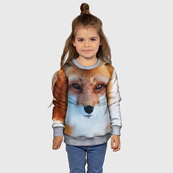 Свитшот детский Взгляд лисы, цвет: 3D-меланж — фото 2