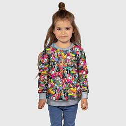 Свитшот детский Стикербомбинг, цвет: 3D-меланж — фото 2
