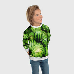 Свитшот детский Арбузы, цвет: 3D-белый — фото 2
