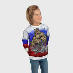 Свитшот детский Русский медведь, цвет: 3D-белый — фото 2