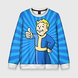 Свитшот детский Fallout Blue, цвет: 3D-белый