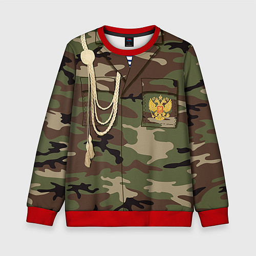 Детский свитшот Униформа дембеля / 3D-Красный – фото 1