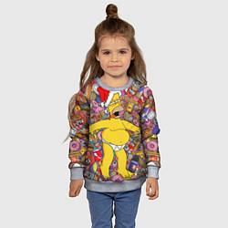 Свитшот детский Обжора Гомер, цвет: 3D-меланж — фото 2