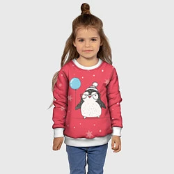 Свитшот детский Влюбленная пингвинка, цвет: 3D-белый — фото 2