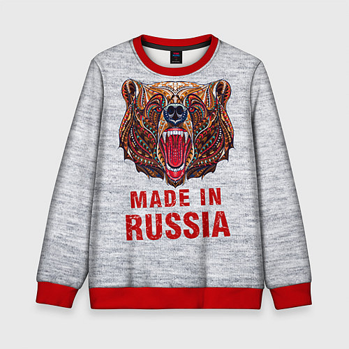 Детский свитшот Bear: Made in Russia / 3D-Красный – фото 1