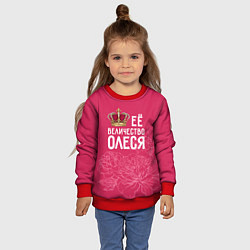 Свитшот детский Её величество Олеся, цвет: 3D-красный — фото 2
