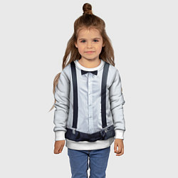 Свитшот детский Рубашка с подтяжками, цвет: 3D-белый — фото 2