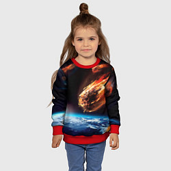 Свитшот детский Метеориты, цвет: 3D-красный — фото 2