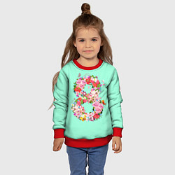 Свитшот детский 8 Марта, цвет: 3D-красный — фото 2