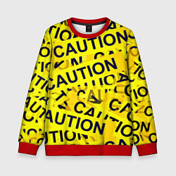 Свитшот детский Caution, цвет: 3D-красный