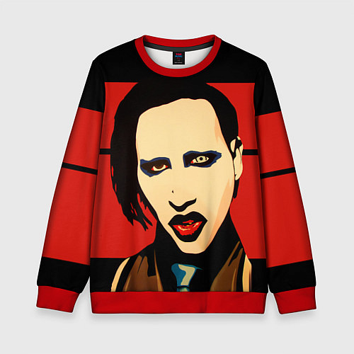 Детский свитшот Mаrilyn Manson / 3D-Красный – фото 1