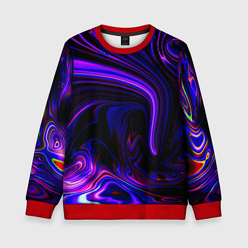 Детский свитшот Цветные разводы / 3D-Красный – фото 1