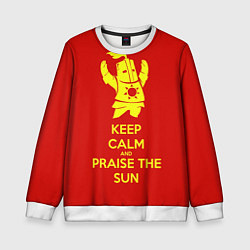 Свитшот детский Keep Calm & Praise The Sun, цвет: 3D-белый