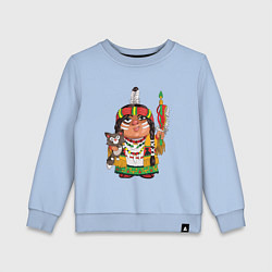 Свитшот хлопковый детский Забавные Индейцы 9, цвет: мягкое небо