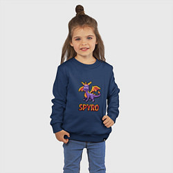 Свитшот хлопковый детский Spyro: 8 bit, цвет: тёмно-синий — фото 2