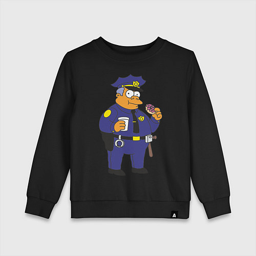 Детский свитшот Chief Clancy Wiggum / Черный – фото 1