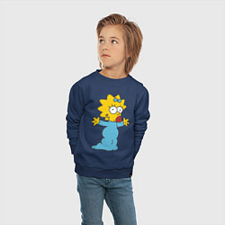 Свитшот хлопковый детский Maggie Simpson, цвет: тёмно-синий — фото 2