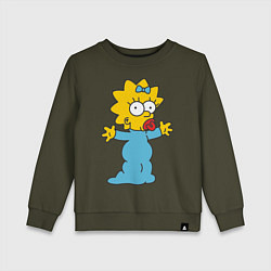 Свитшот хлопковый детский Maggie Simpson, цвет: хаки