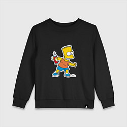 Свитшот хлопковый детский Симпсоны: Барт, цвет: черный