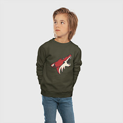 Свитшот хлопковый детский Phoenix Coyotes, цвет: хаки — фото 2