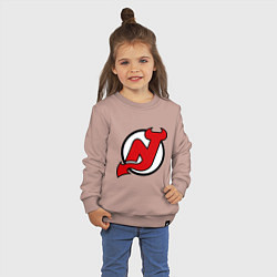 Свитшот хлопковый детский New Jersey Devils, цвет: пыльно-розовый — фото 2