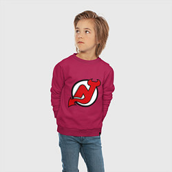 Свитшот хлопковый детский New Jersey Devils, цвет: маджента — фото 2